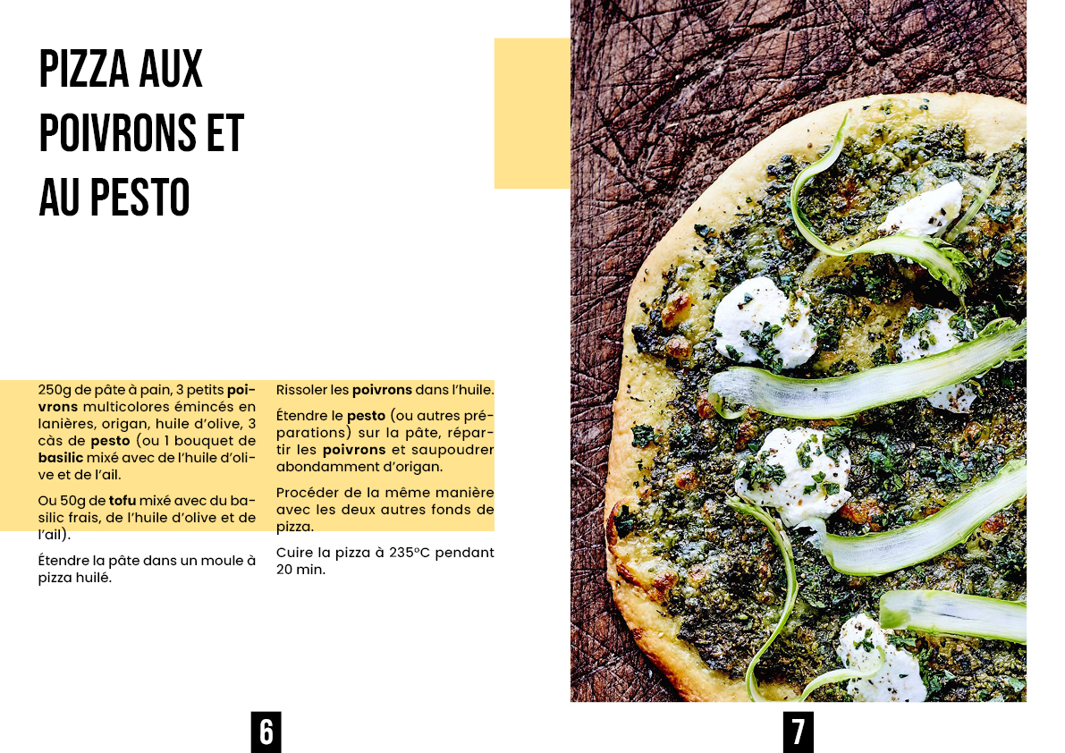 pages 6 & 7 d'un livret de  recette